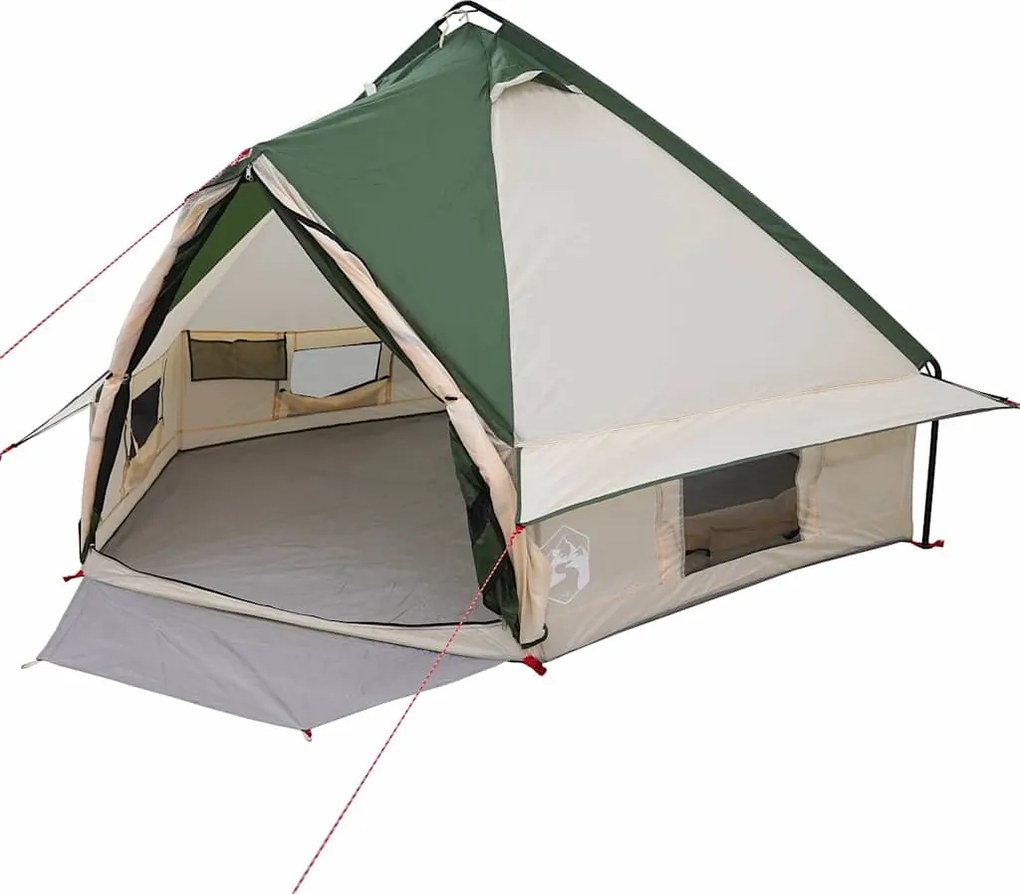 vidaXL Teepee Sátor 4-Fős tetővel Zöld és Szürke 490 x 410 x 210 cm