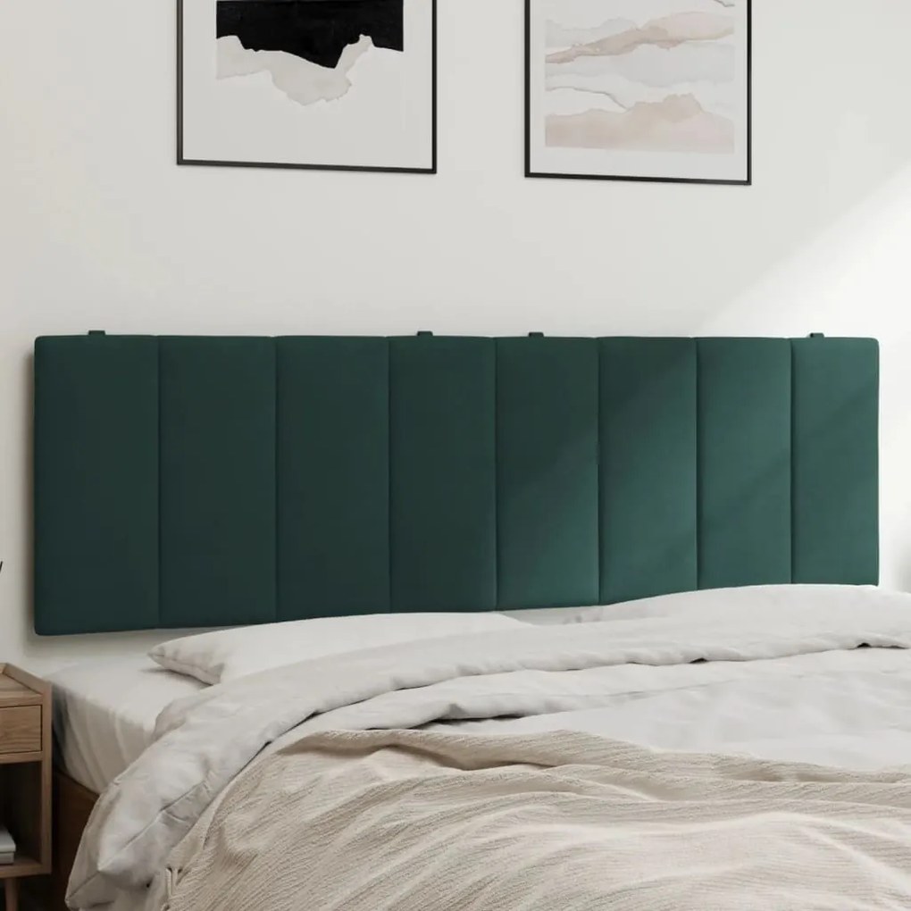 sötétzöld bársony fejtámla párna 160 cm