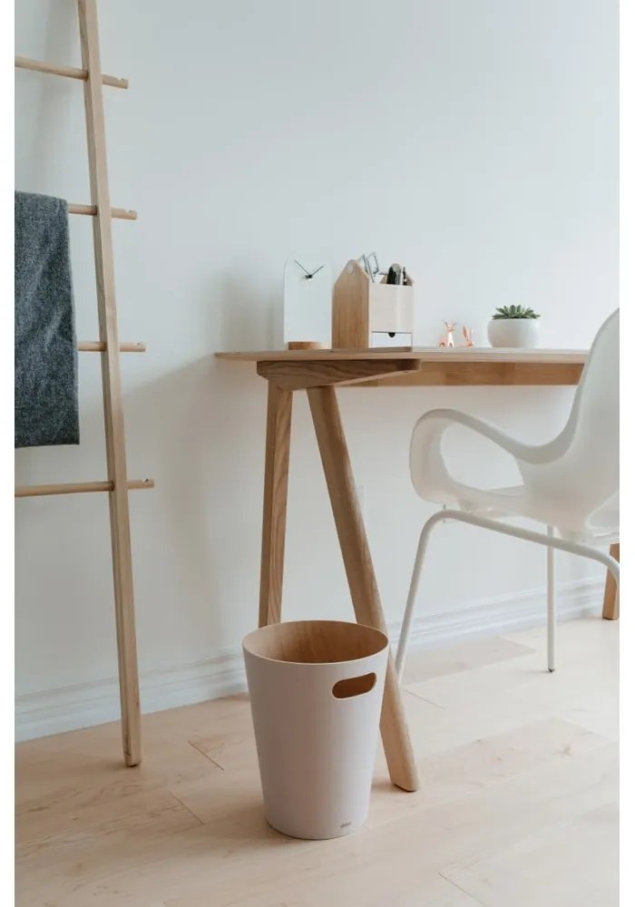 Natúr színű irodai szemetes 7,5 l Woodrow – Umbra
