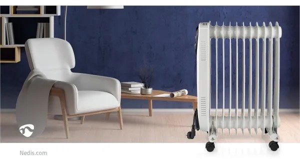 Nedis HTOI30WT11 - Hordozható olajfűtő 11 bordával 1000/1500/2500W/230V