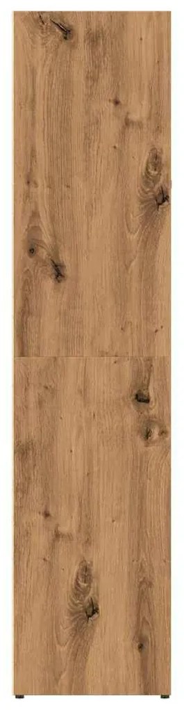 kézműves tölgy színű szerelt fa könyvszekrény 66x30x130 cm