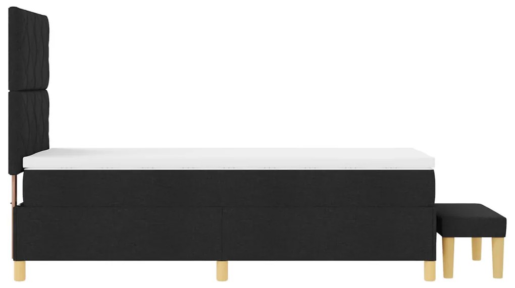 Box Ágytakaró Matraccal és Pad Fekete 100x200 cm Szövet