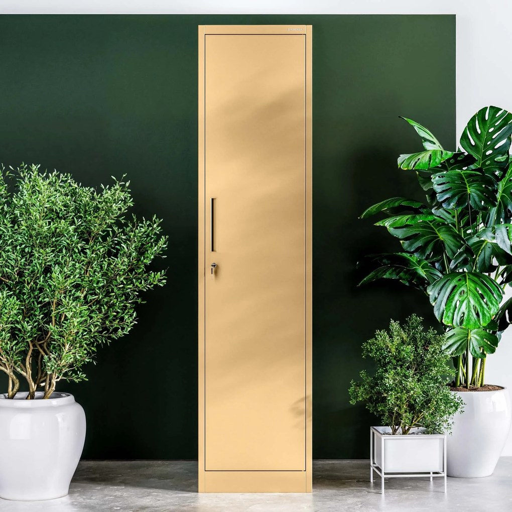 Irodai irattartó szekrény ALEX, 450 x 1850 x 400 mm, Fresh Style: bézs