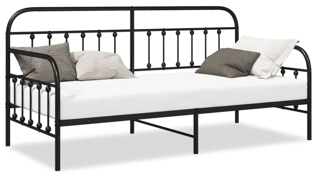 Fekete Nappaliágy Keret 100x190 cm Acél