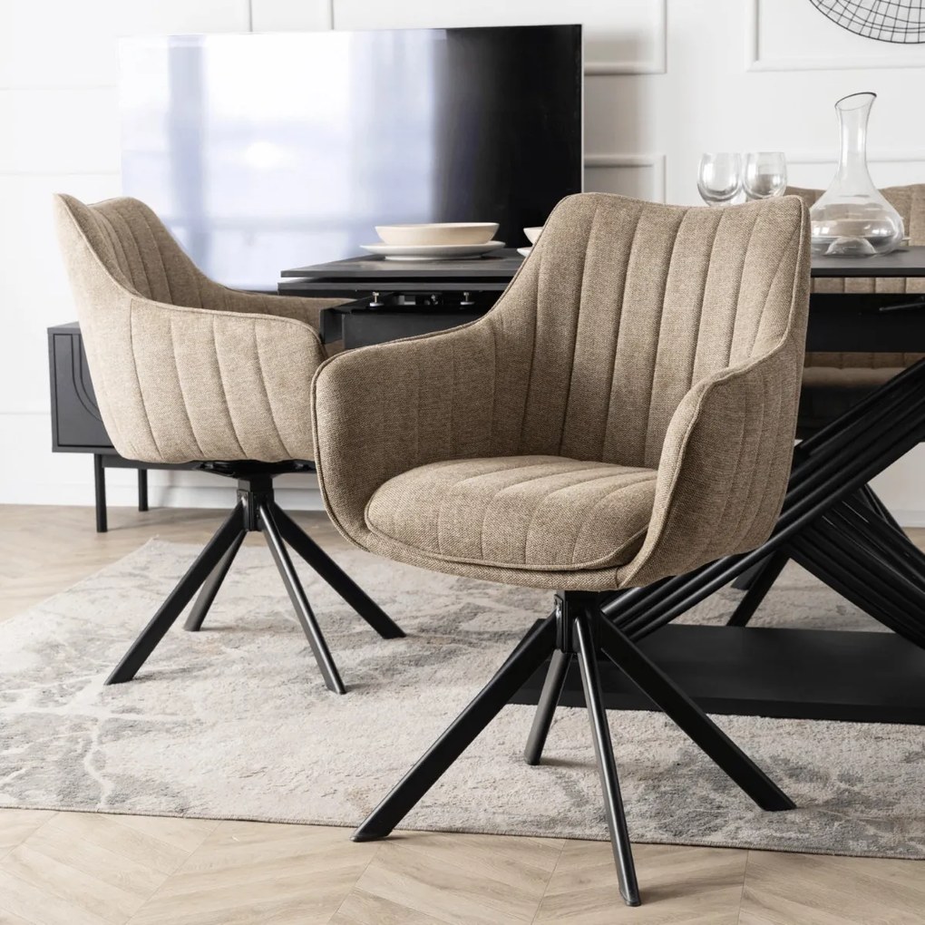 Krzesło Obrotowe MUMBAI Beżowe