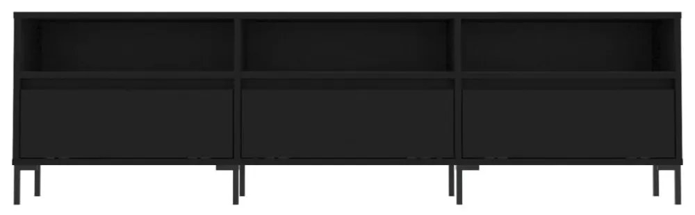 fekete szerelt fa TV-szekrény 150 x 30 x 44,5 cm