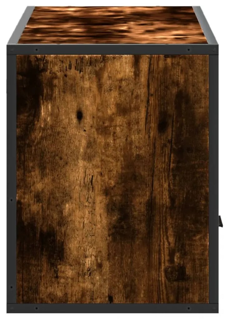 füstös tölgy színű szerelt fa és fém TV-szekrény 100x31x39,5 cm