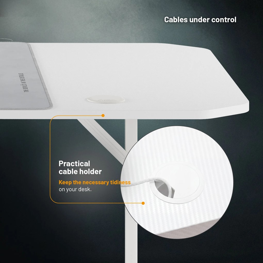 X-Mate fehér irodai és gamer íróasztal, 160x75x75 cm, Doablo Chairs