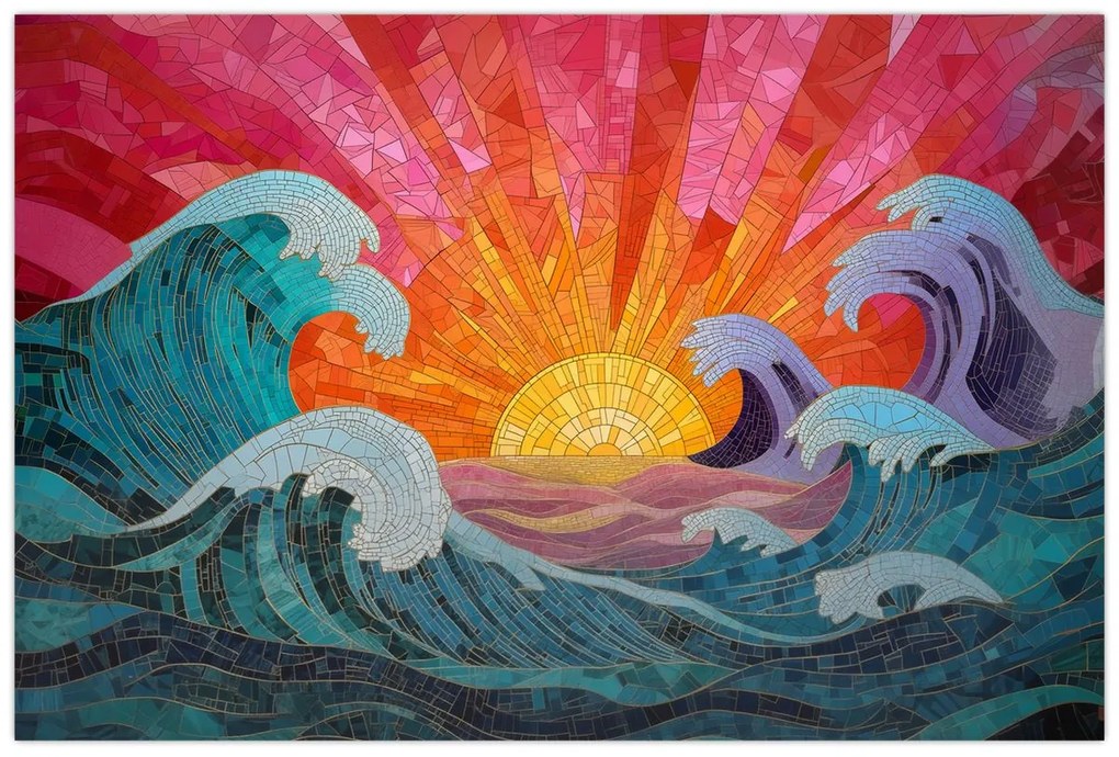 Kép - Hullámmozaik (90x60 cm)