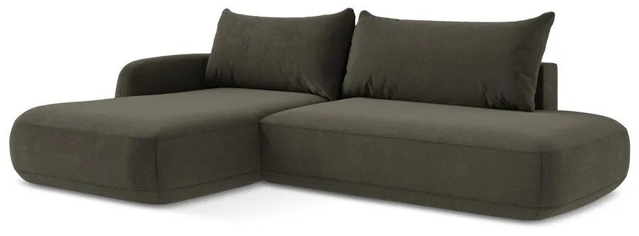 Barna kinyitható sarokkanapé (bal oldali-heverő résszel) Hale – Makamii