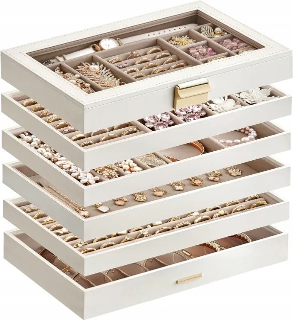 Ékszertartó doboz egymásra rakható 6 szintes tok doboz