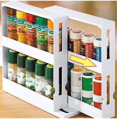 Shein Fűszertartó Állvány Fehér Kihúzható Ł1J