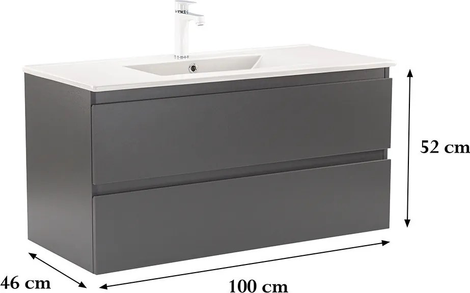 Vario Forte 100 Fürdőszoba alsó szekrény mosdóval