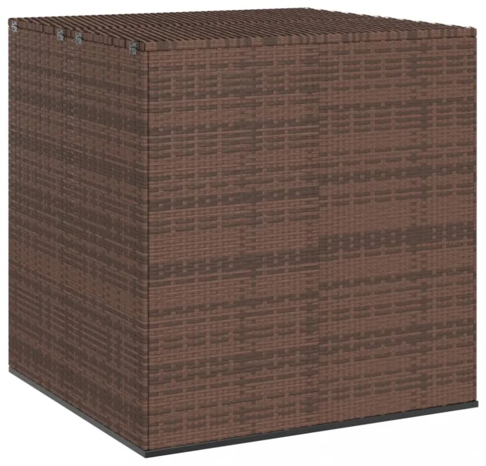 barna polyrattan kerti párnatartó doboz 100 x 97,5 x 104 cm
