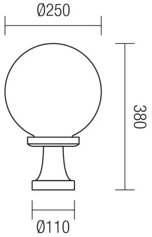 Redo 9774 - Kültéri lámpa SFERA 1xE27/42W/230V IP44 25x38 cm barna