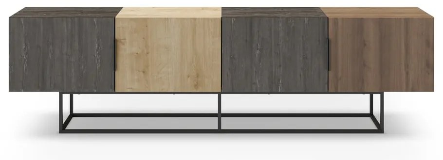 Natúr színű TV-állvány tölgyfa dekorral 200x55 cm Titan – Marckeric