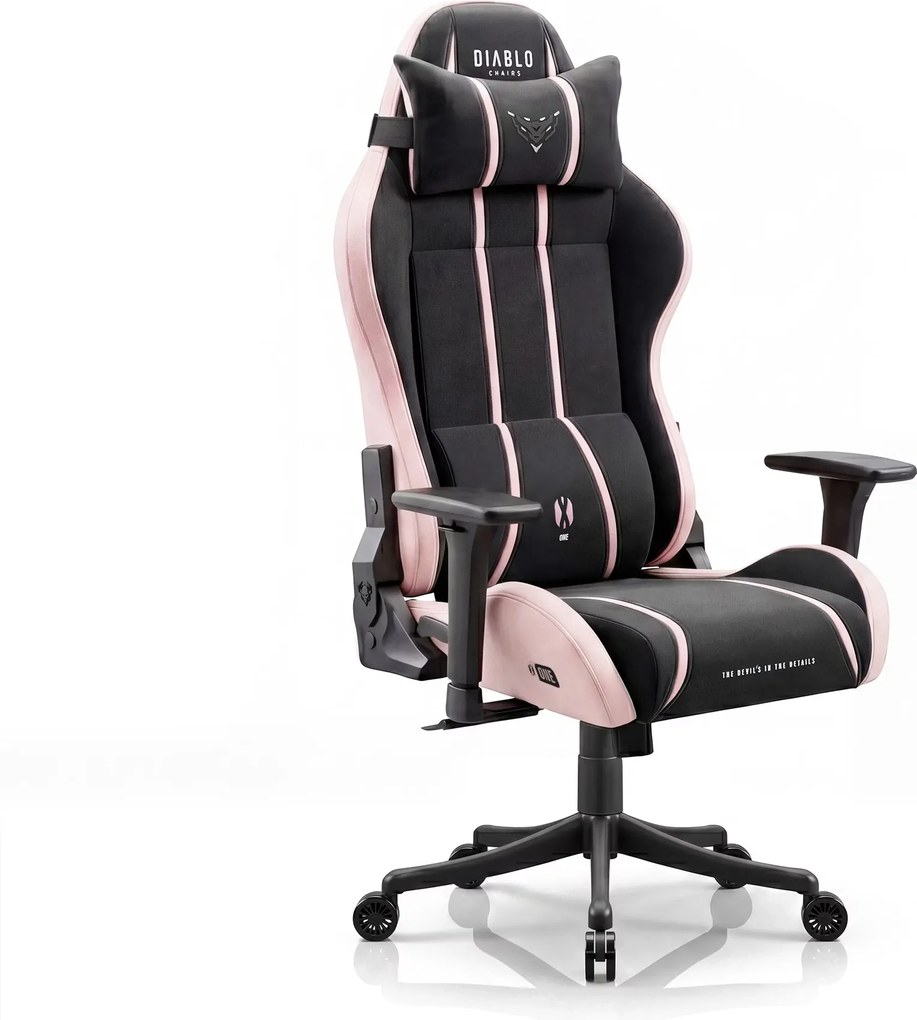 Gamer szék szövet Small Size, fekete-rózsaszín: Diablo X-One 2.0 Akira Pink