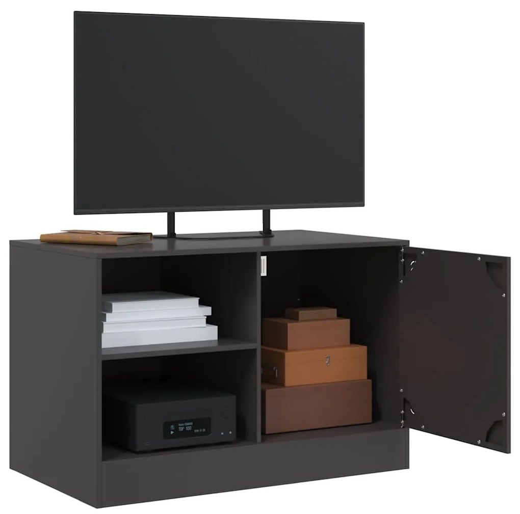 fekete acél TV-szekrény 67 x 39 x 44 cm