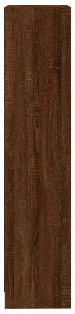 3 szintes barna tölgy színű fa könyvszekrény 40 x 24 x 109 cm