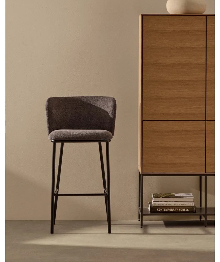 Sötétszürke bárszék (ülésmagasság 65 cm) Ciselia – Kave Home