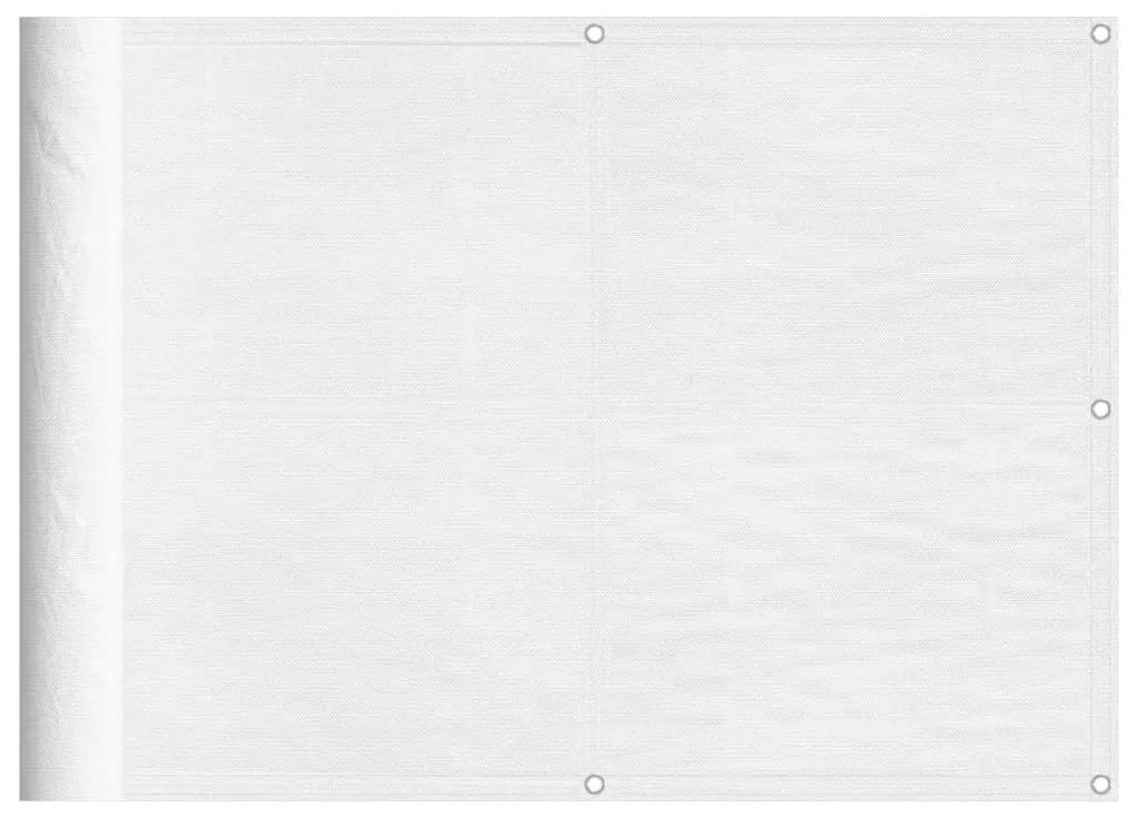 fehér 100% oxford poliészter erkélyparaván 75 x 1000 cm