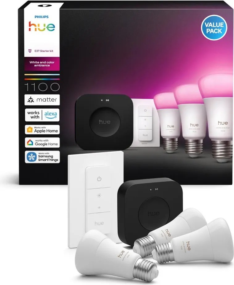 Philips Hue WACA alapcsomag 3xE27/8,1W 1000-20000K + csatlakoztatáshoz szükséges eszköz