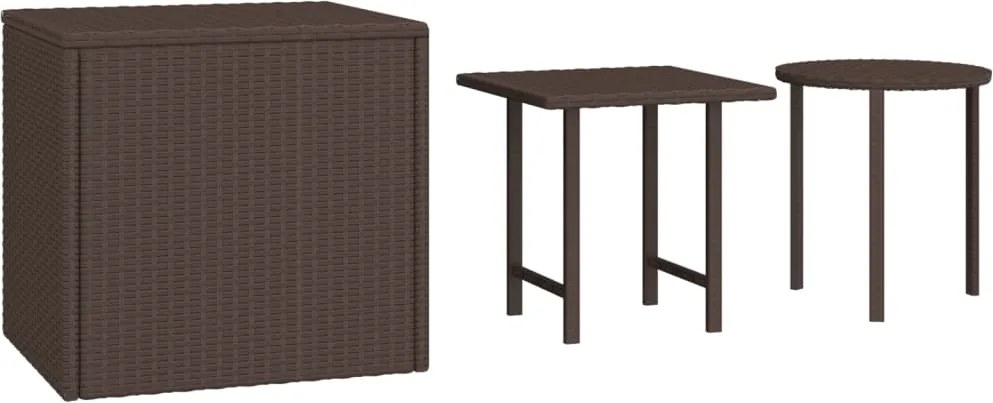 vidaXL 3 db barna polyrattan kisasztal