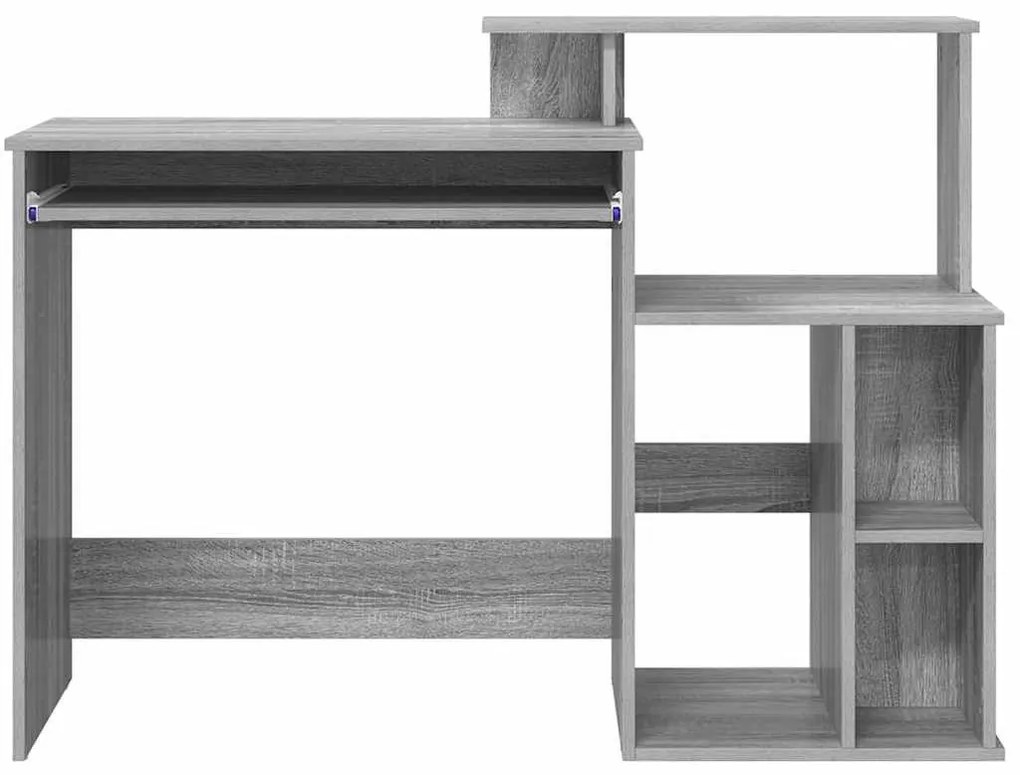 Íróasztal tárolóval Szürke sonoma 120.5 x 44 x 88.5 cm Faanyag