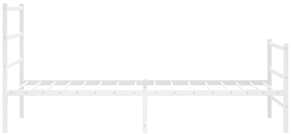 fehér fém ágykeret fej- és lábtámlával 100 x 200 cm