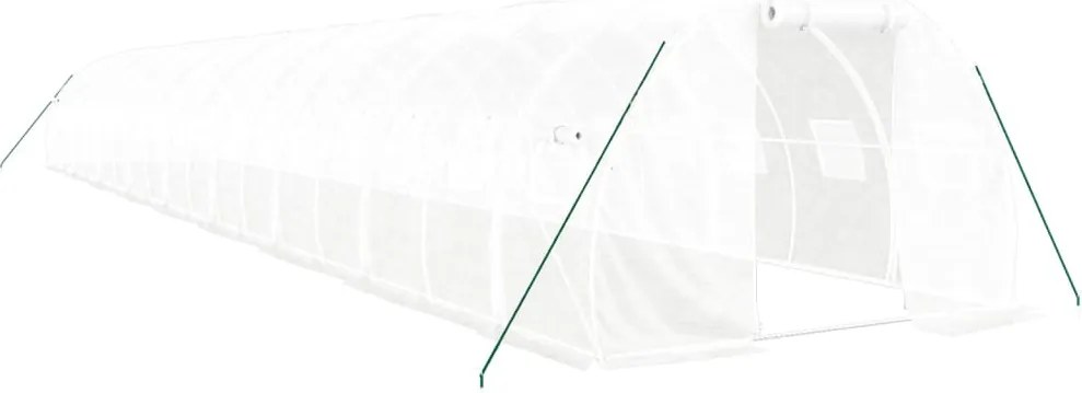 vidaXL fehér acélvázas melegház 54 m² 18 x 3 x 2 m