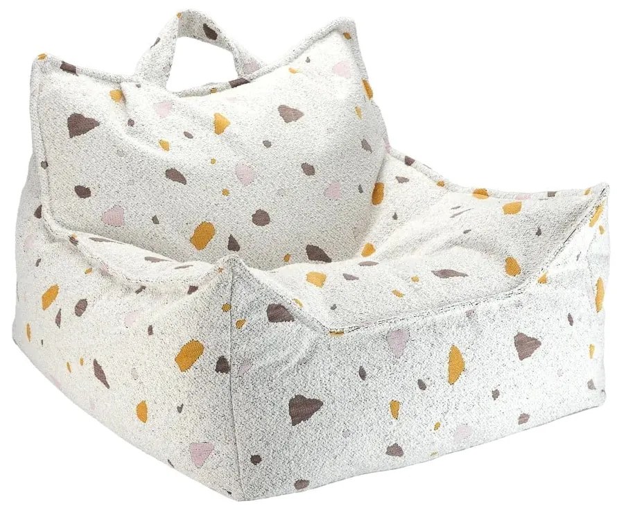 Fehér buklé-zsenília gyerek babzsákfotel Terrazzo Chair – Wigiwama