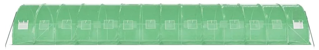 zöld acélvázas melegház 42 m² 14 x 3 x 2 m
