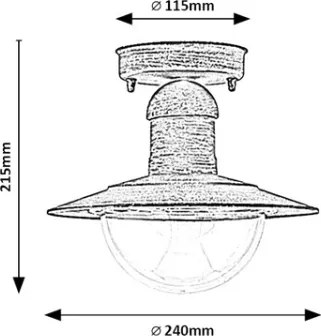 Brilagi - Kültéri mennyezeti lámpa MOLDE 1xE27/60W IP44 bronz/patina