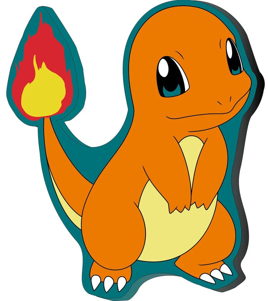 Pokémon Charmander Flame formapárna, díszpárna 39x32 cm Velúr