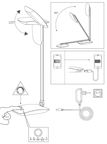 Eglo 95696 - CAJERO LED fényerőszabályozható asztali lámpa LED/4,5W/USB
