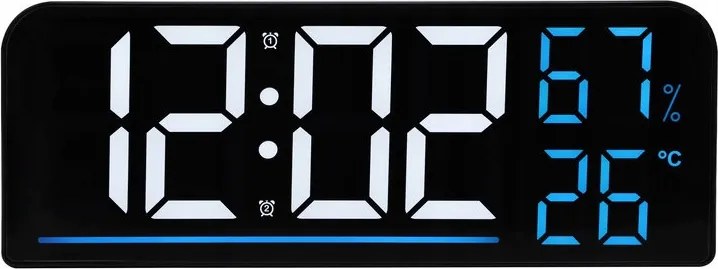 Kék Óra Led Ébresztőóra Jvd SB8027.1 Hőmérő Higrométer Stopper Időzítő