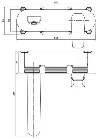 Cersanit S951-361-Mosdócsap rejtett beépítéshez CITY fényezett króm