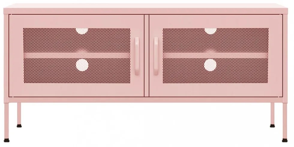 rózsaszín acél TV-szekrény 105 x 35 x 50 cm