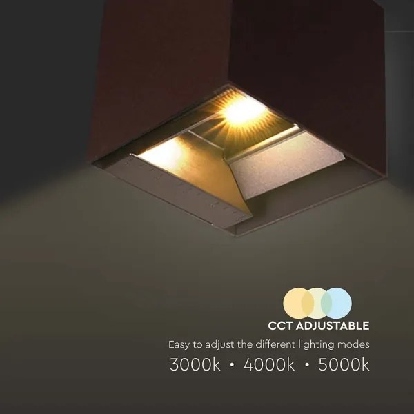 LED napelemes fali lámpa szenzorral LED/9W/3,7V 3000/4000/5000K IP65 barna