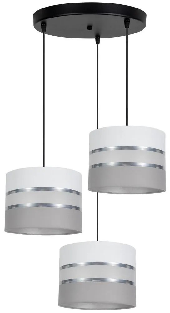 Csillár zsinóron CORAL 3xE27/60W/230V fehér/szürke