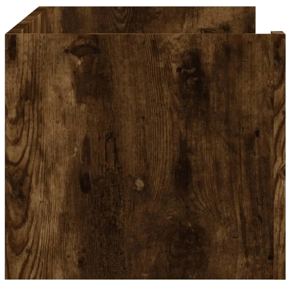 füstölt tölgy színű szerelt fa fali polc 100 x 35 x 30,5 cm