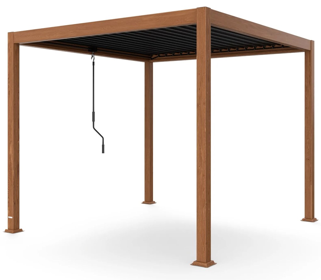 LuminaHaven Pergola 3x3 Horganyzott acél Fa színű