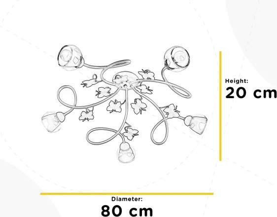 ONLI - Gyerek csillár BUTTERFLY 5xE14/6W/230V