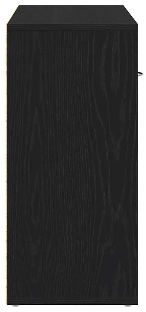 fekete tölgy szerelt fa tálalószekrény 88x30x64 cm