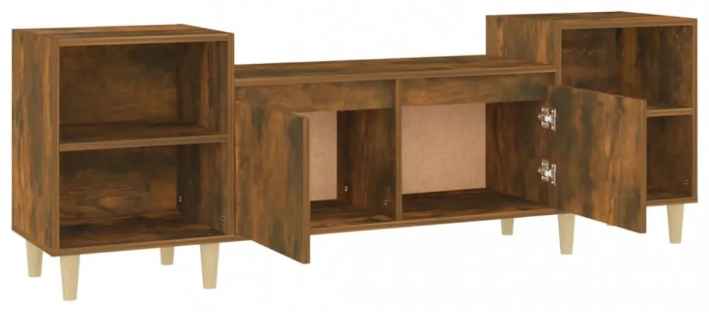 füstös tölgy színű szerelt fa TV-szekrény 160x35x55 cm