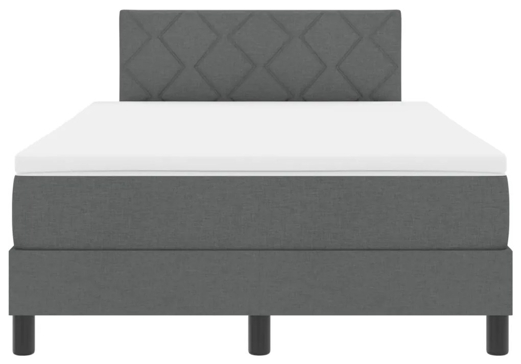 Boxspring ágy matraccal és LED világítással Sötétszürke 120x190 cm Szövet