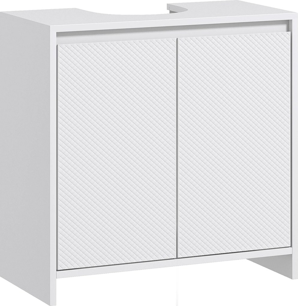 HOMCOM Mosdó Alatti Szekrény Modern Fürdőszobai Szekrény Polccal Tipover Elleni Talppal 40 kg Teherbírás 60x30x60 cm Fehér | Aosom