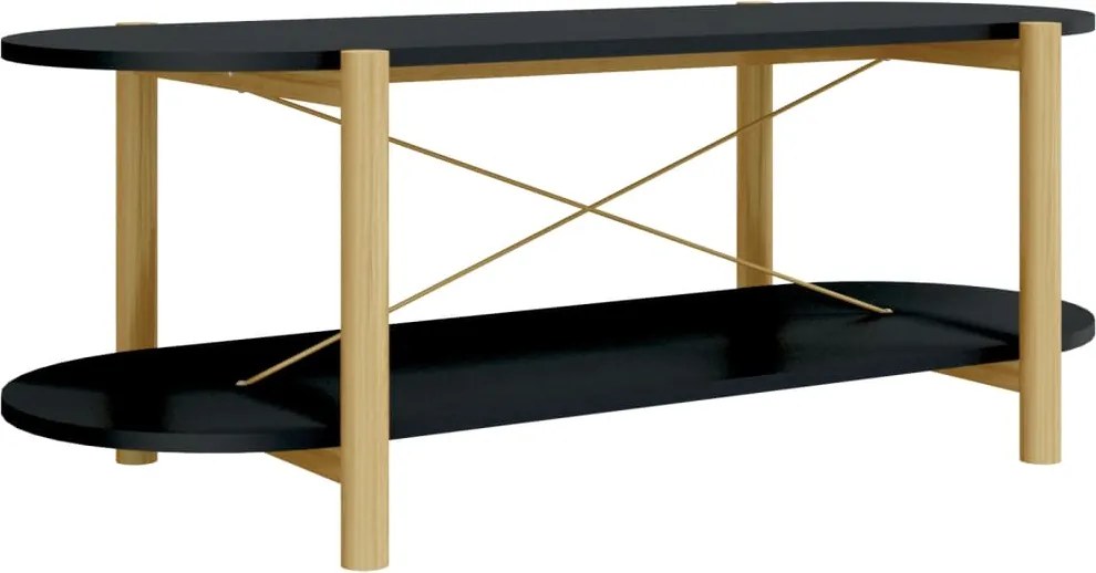 vidaXL fekete szerelt fa dohányzóasztal 110x48x40 cm