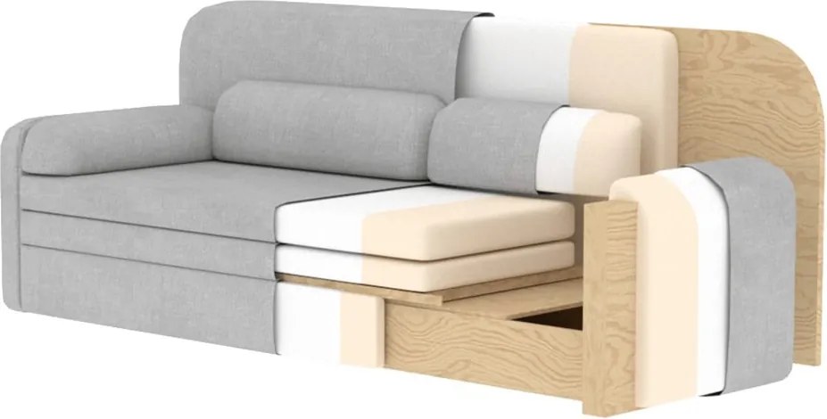 Kék kordbársony kinyitható-tárolóhelyes kanapé 236 cm Elioss – ELTAP