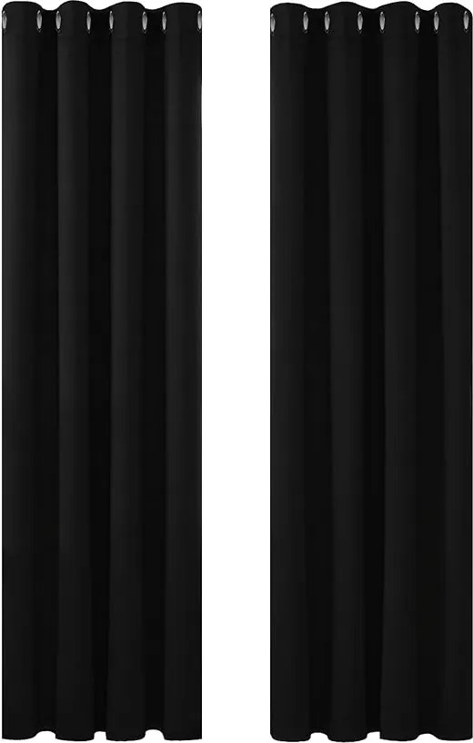 Deconovo Sötétítő függöny, 171x 117 cm, fekete, 2 db-os szett